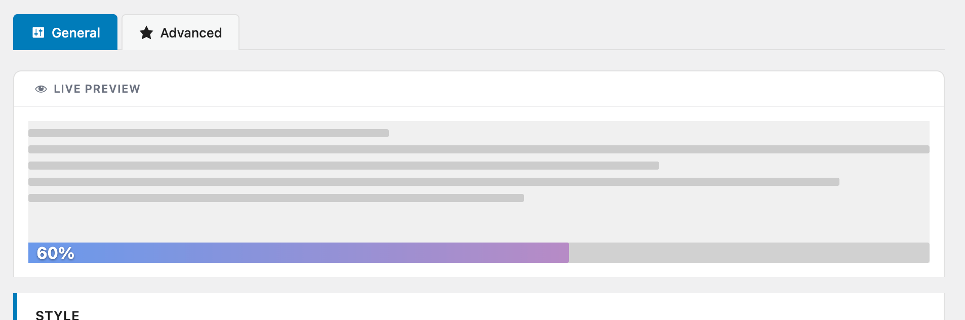 Barra ReadNinja com um badge de porcentagem